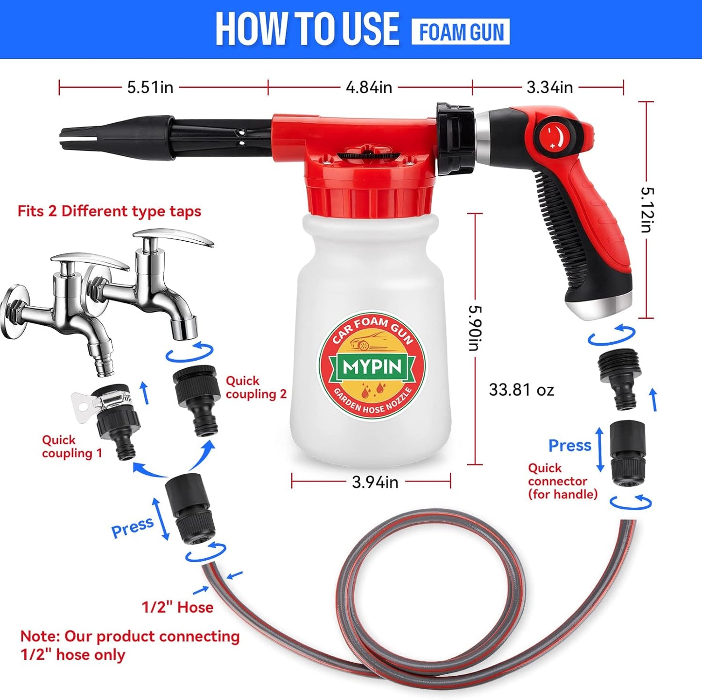 Garden Hose Foam Cannon Kit