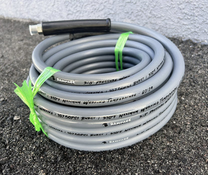 RAMPAGE 🦍  Smooth/Non Marking Gray 3/8" Single Wire 4300 PSI High Pressure Hose